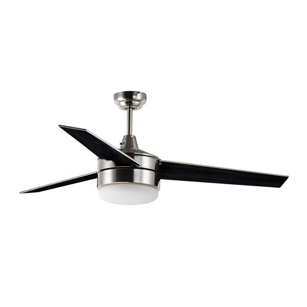 Maxim Basic-Max 2-Light 52" Wide Satin Nickel / Black Indoor Ceiling Fan 89909FTSNBK